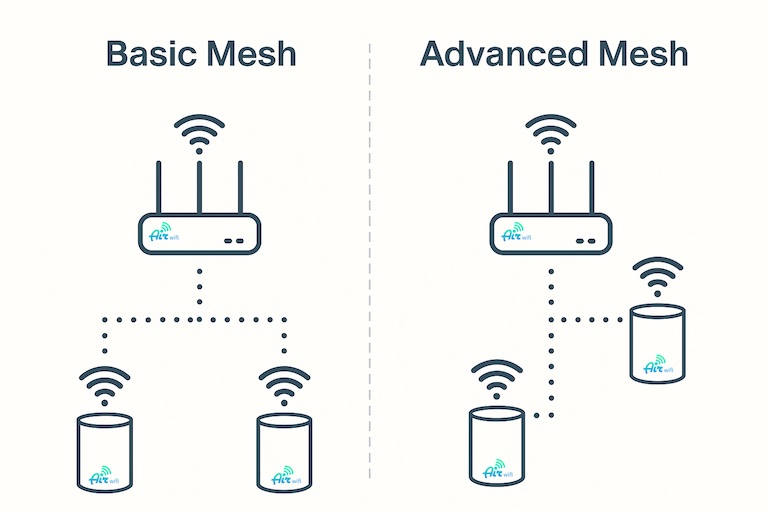 AirWifi Extender WiFi Mesh Basic e Advanced